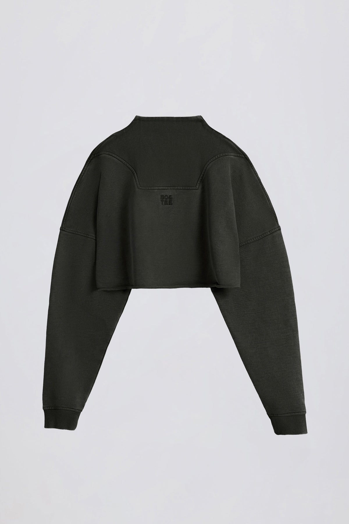 Acid Wash Cropped Sweatshirt in Ash