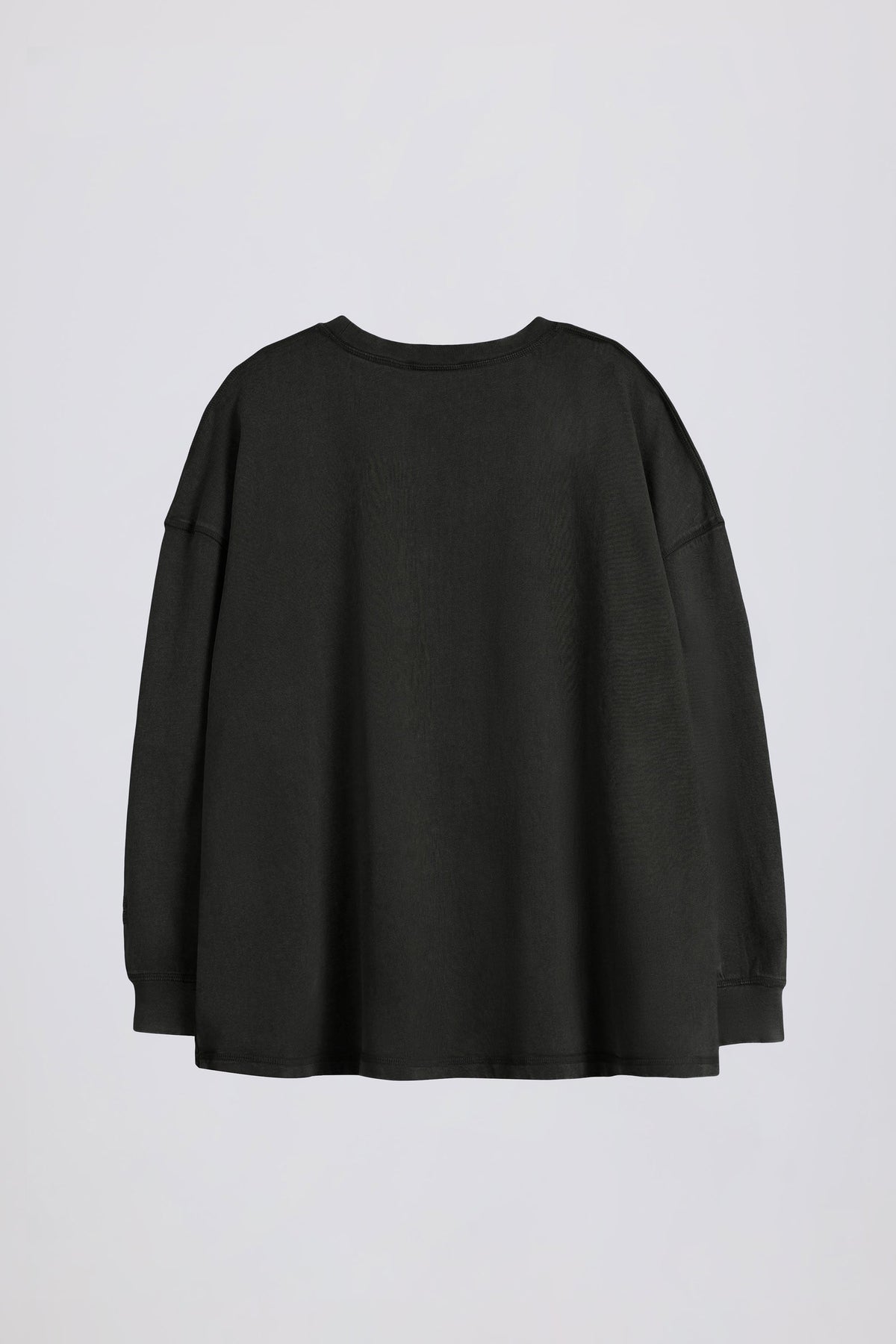 Acid Wash Long-Sleeve Oversized T-Shirt in Ash