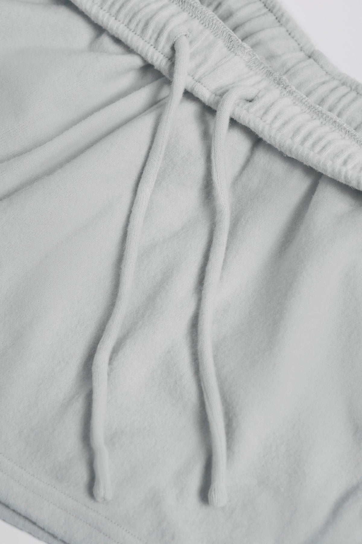Brushed Jersey Elasticated Mini Shorts in Fog Grey