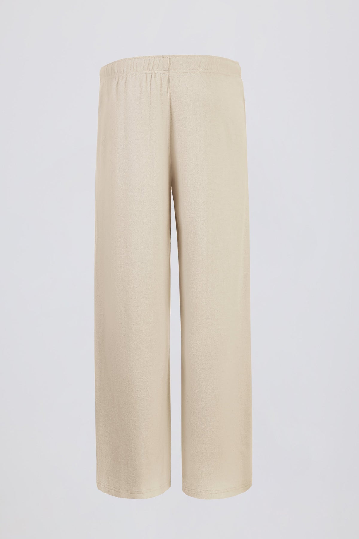 Petite Brushed Jersey Wide-Leg Joggers in Ecru