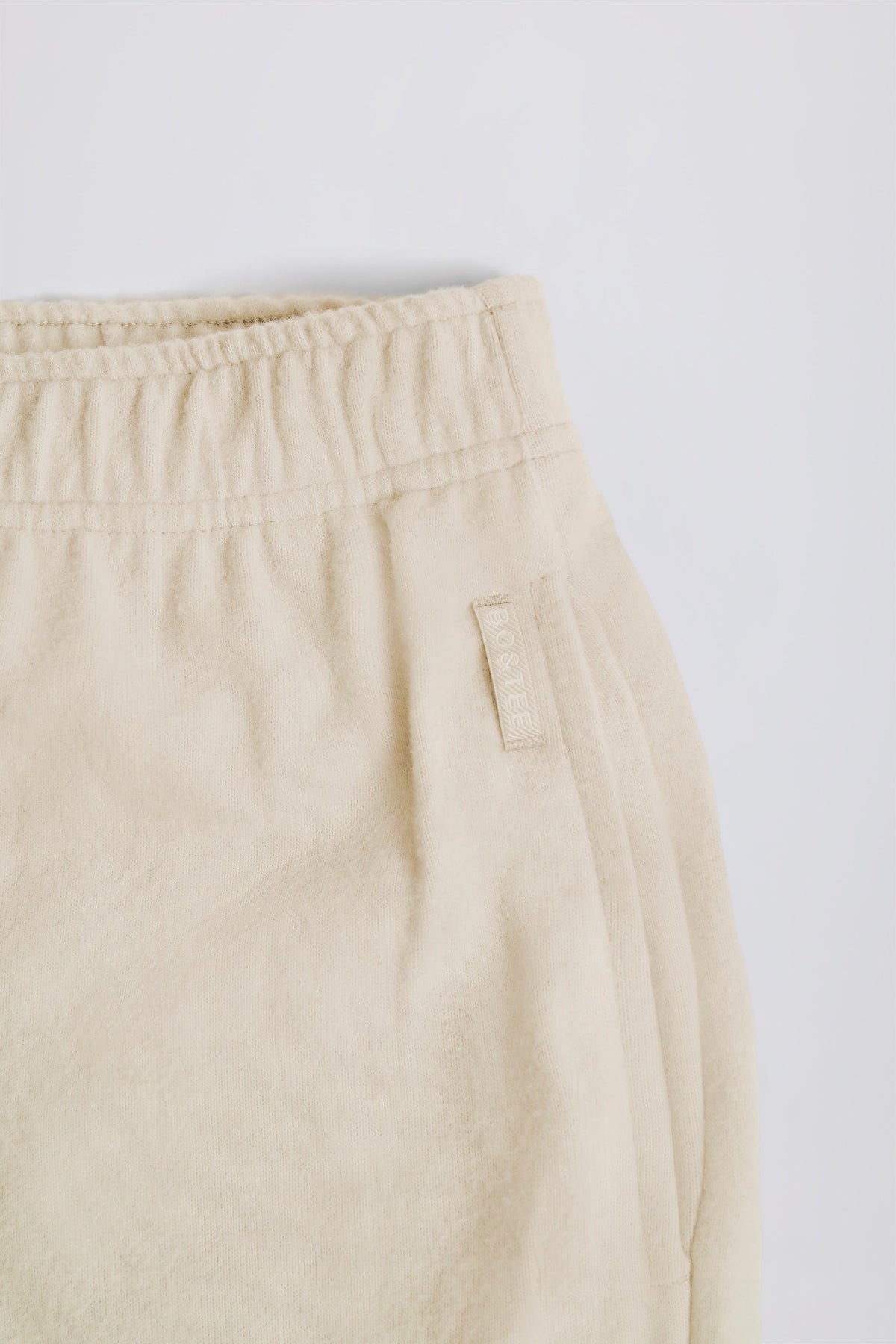 Petite Brushed Jersey Wide-Leg Joggers in Ecru