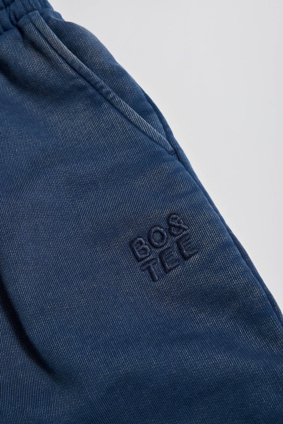 Acid Wash Wide-Leg Joggers in Blue