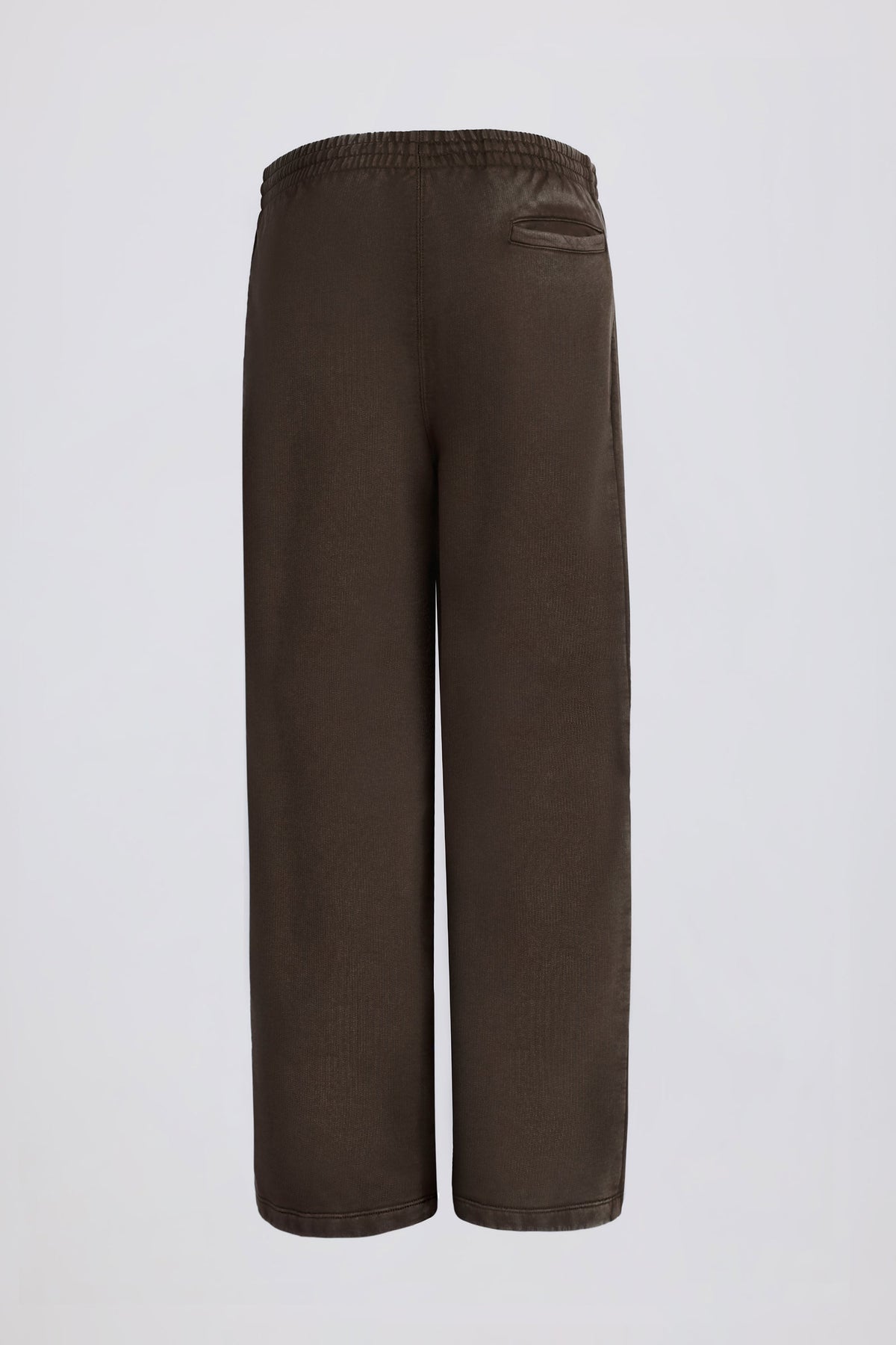 Acid Wash Wide-Leg Joggers in Brown