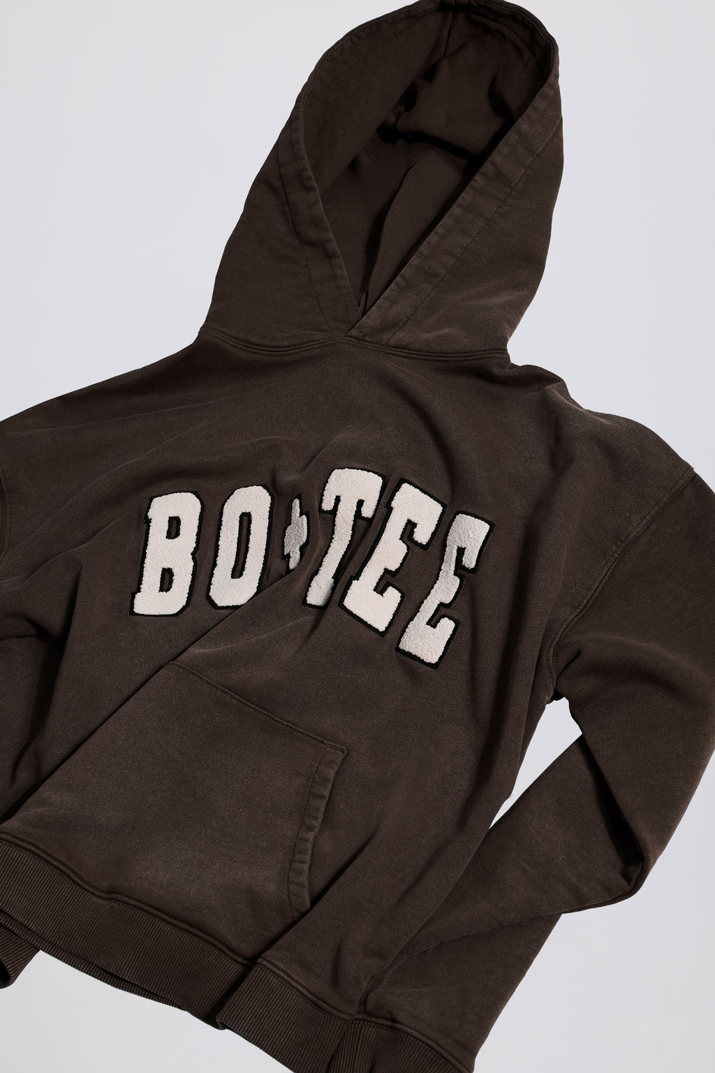 Acid Wash Oversized Hoodie in Brown