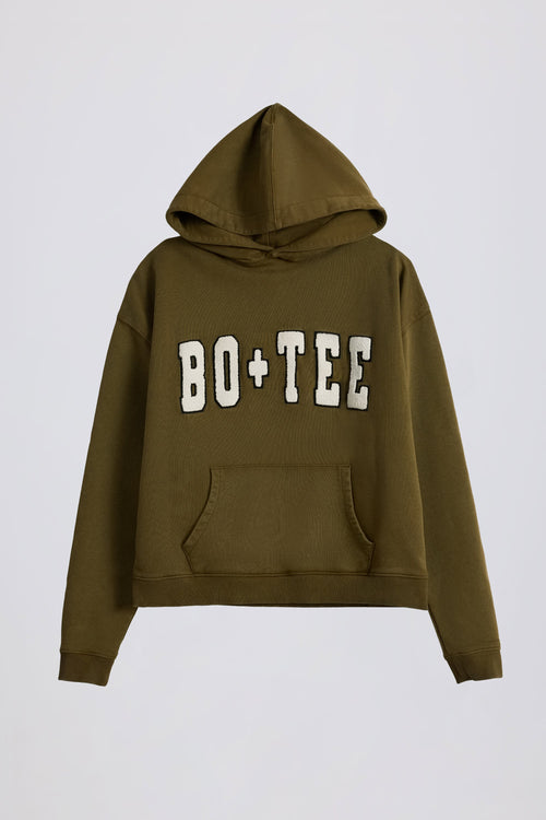 Acid Wash Oversized Hoodie in Dark Green