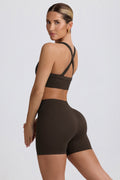 Super Sculpt Seamless Mini Shorts in Brown