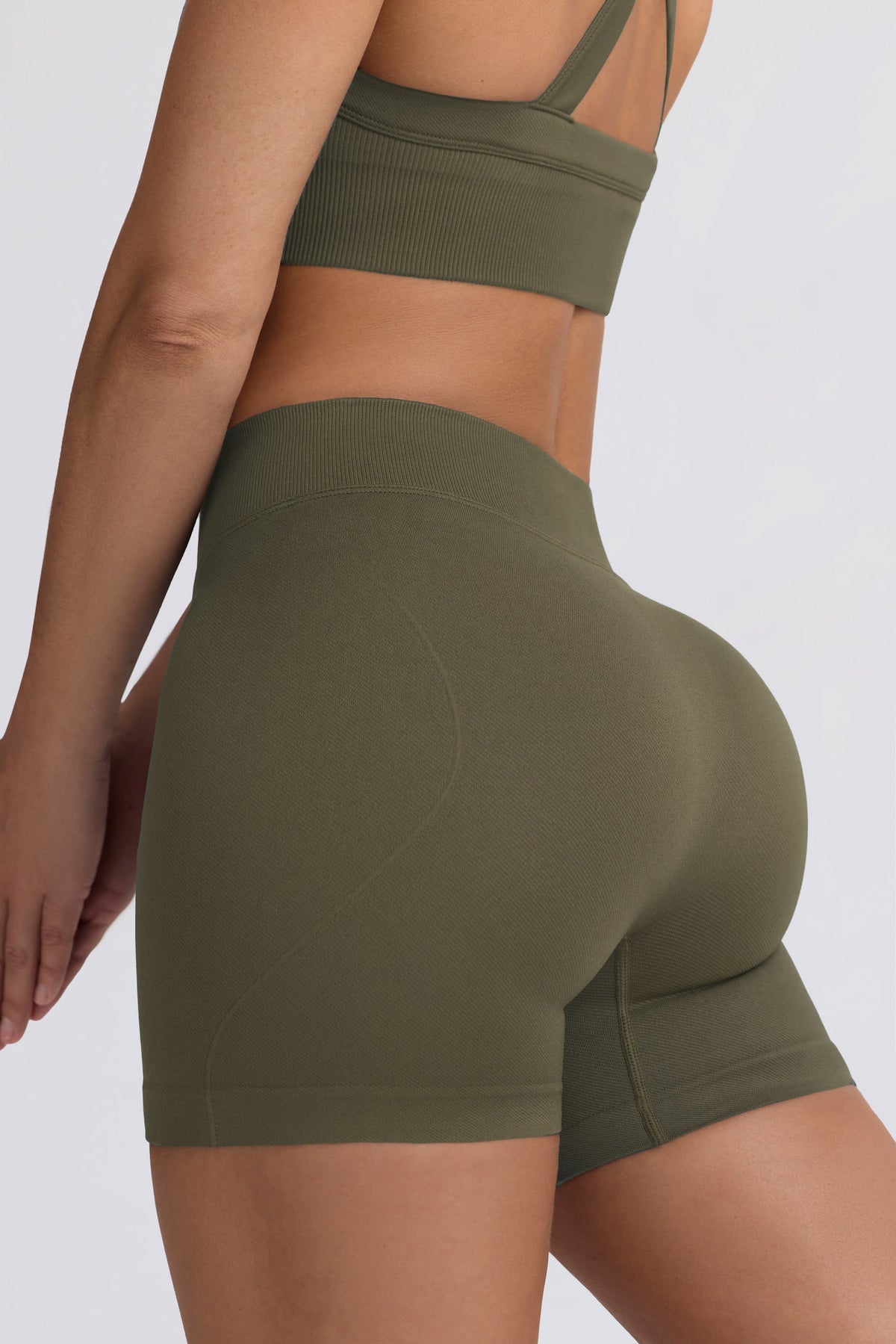 Super Sculpt Seamless Mini Shorts in Light Green