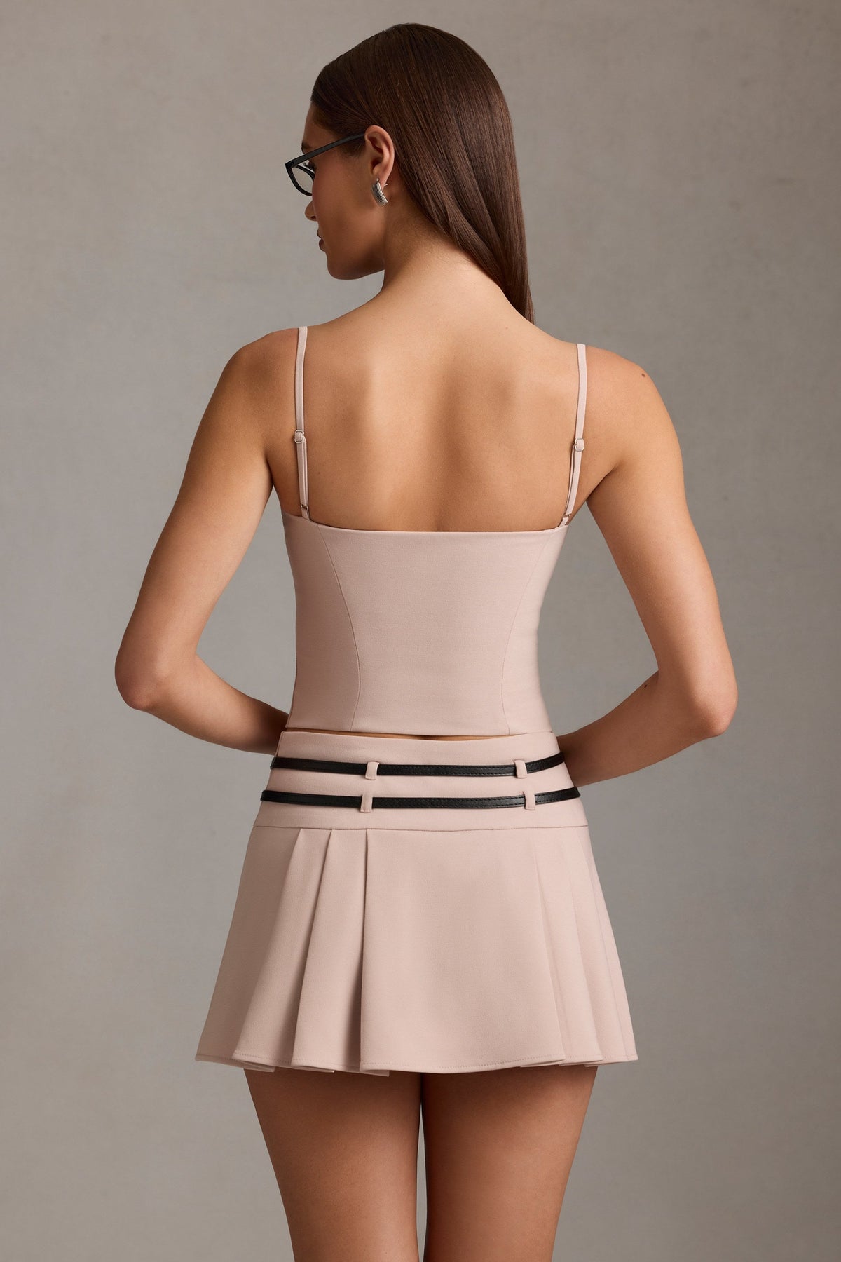 Cut-Top Camisole Top in Mushroom